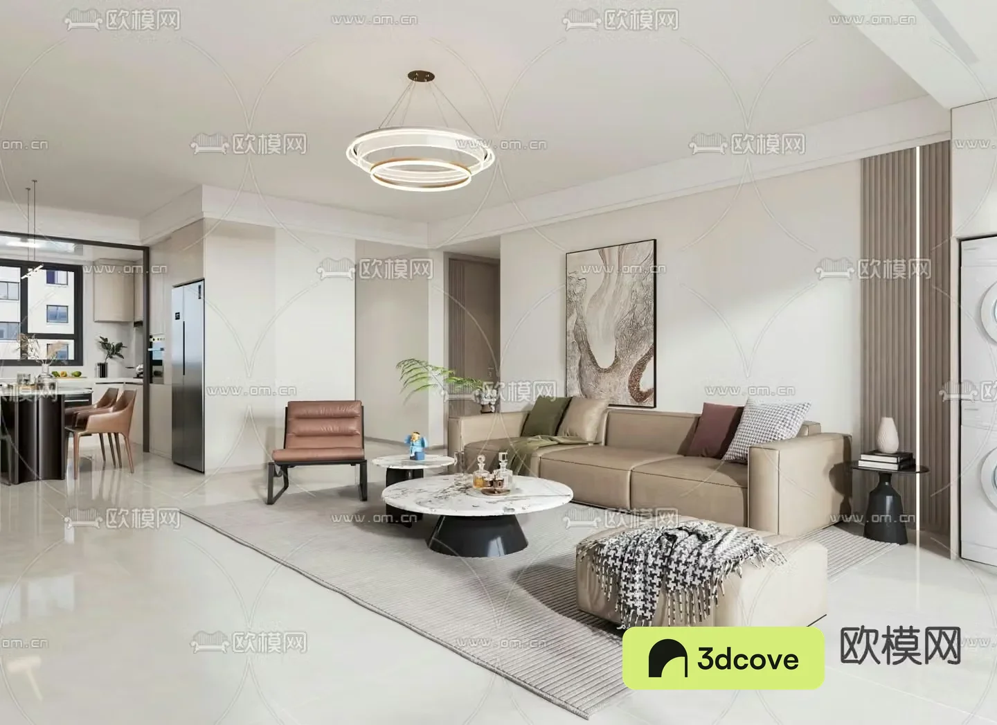 Modern living and dining room