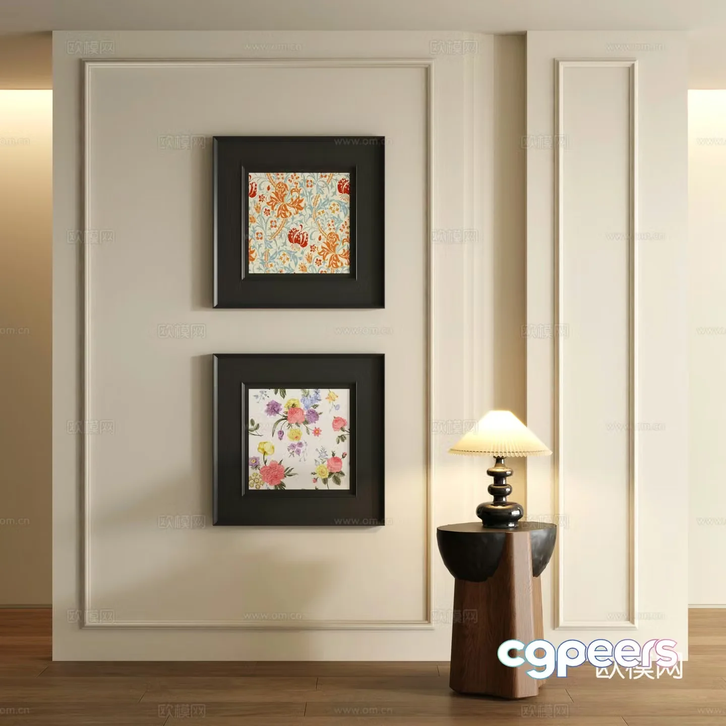 3D model of medieval style decorative painting