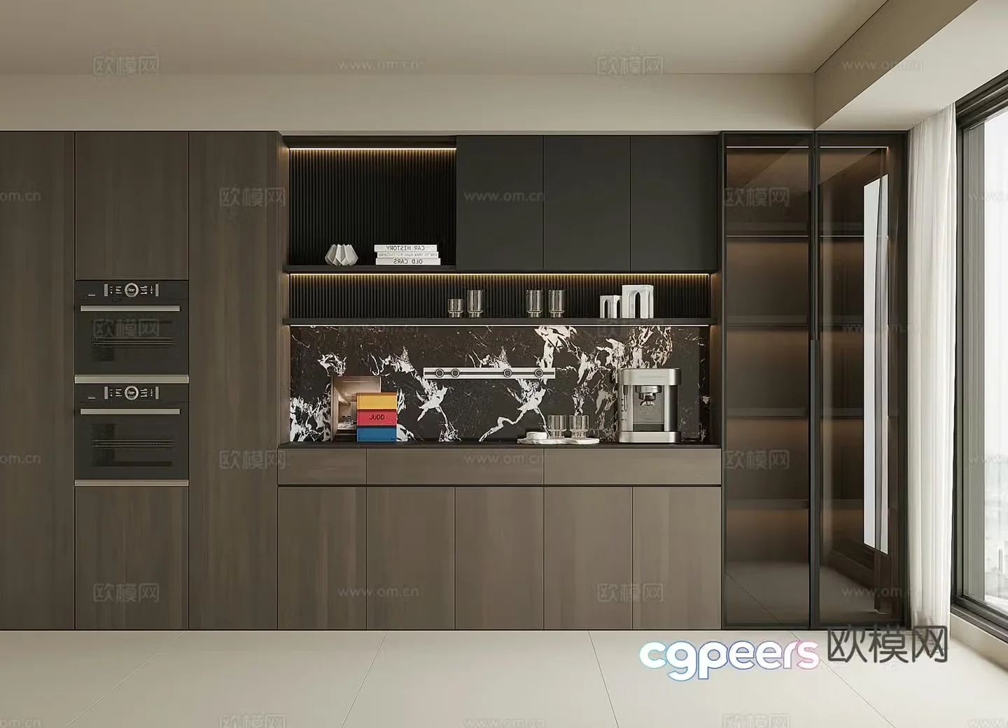Modern wine cabinet sideboard 3D model