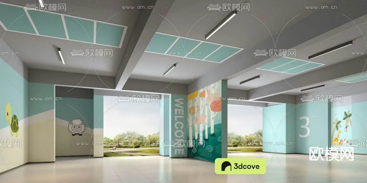 children’s overhead layer in modern public areas
