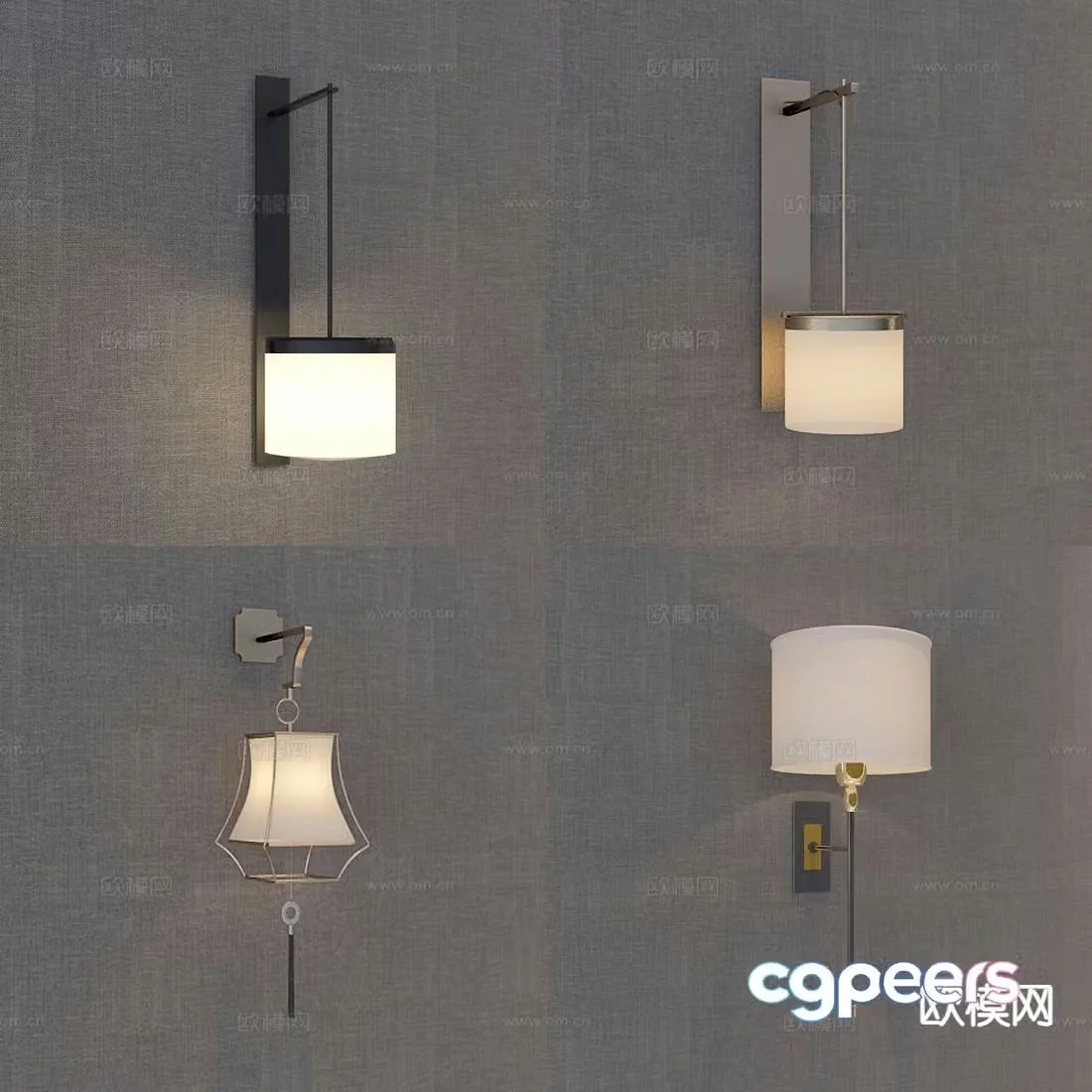 New Chinese style wall lamp bedside wall lamp 3d model