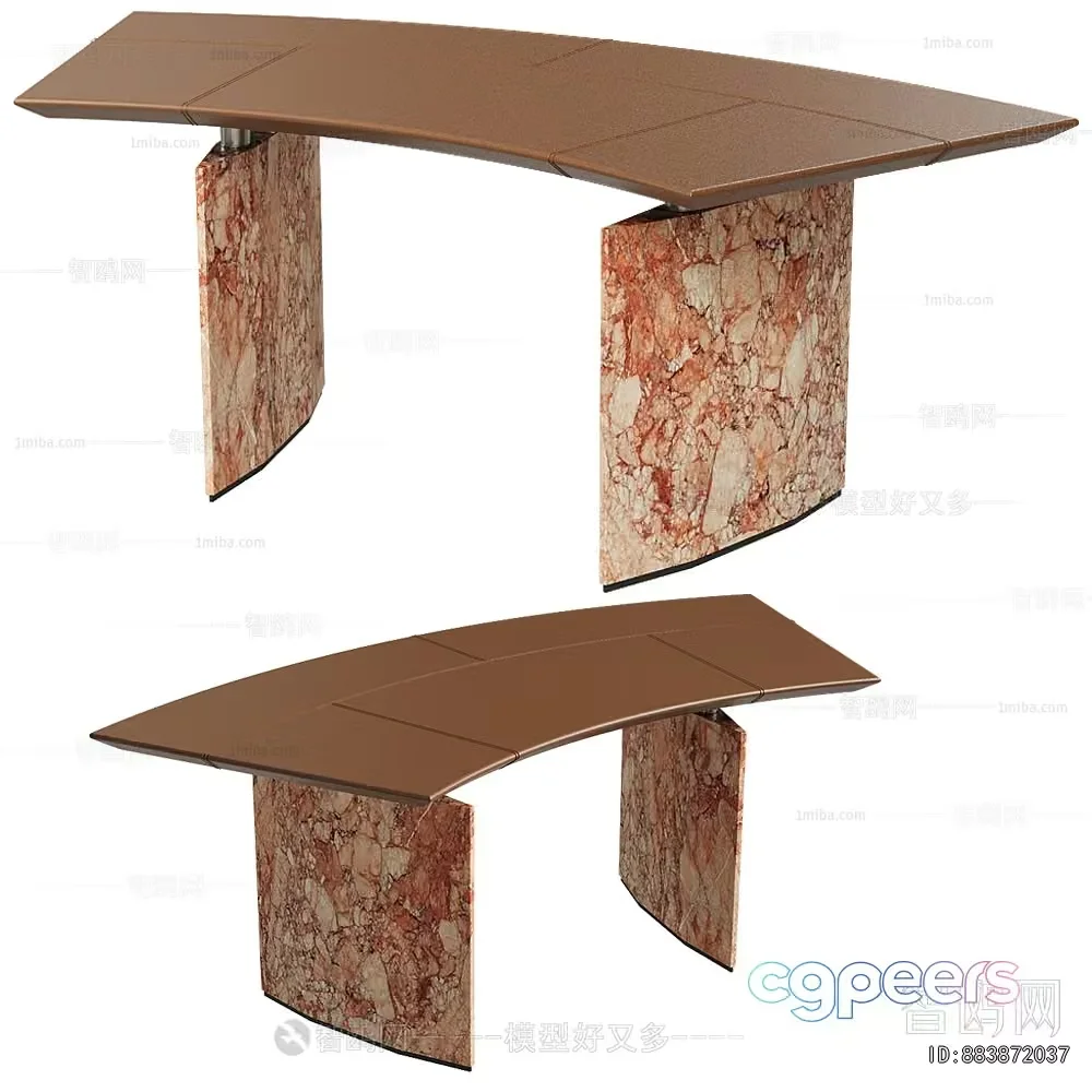 Brown And Marble Table 3D Model – 13638 – VRAY Render