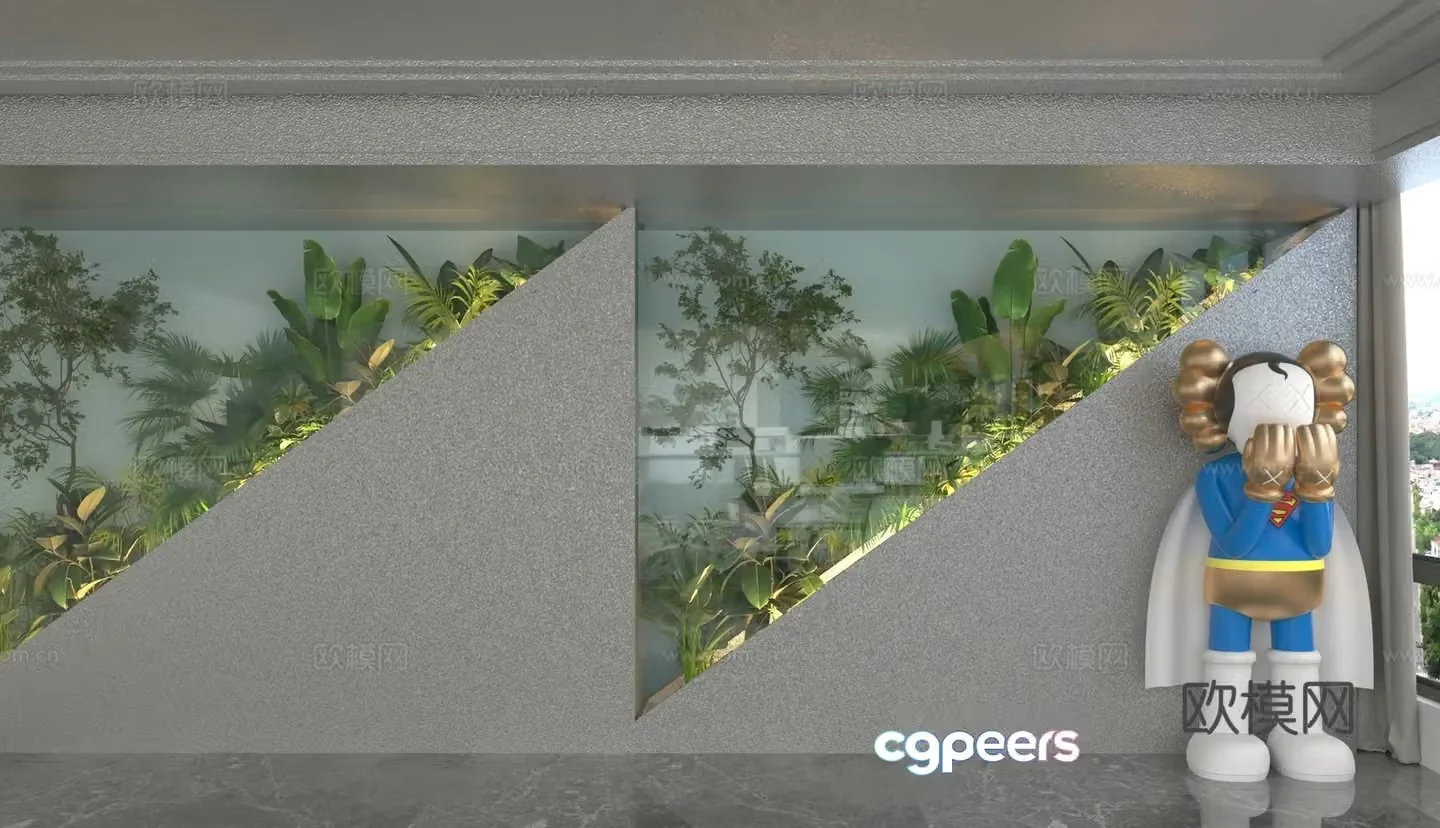 Modern background wall 3d model