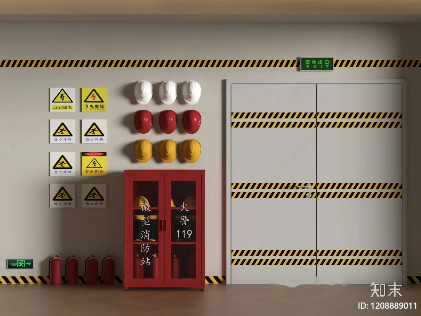 A Fire Safety Storage Room 3D Model – 10614 – VRAY Render