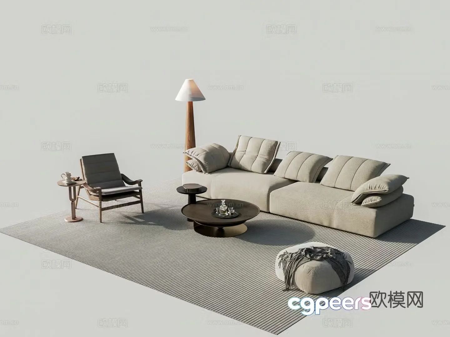 Modern sectional sofa 3d model
