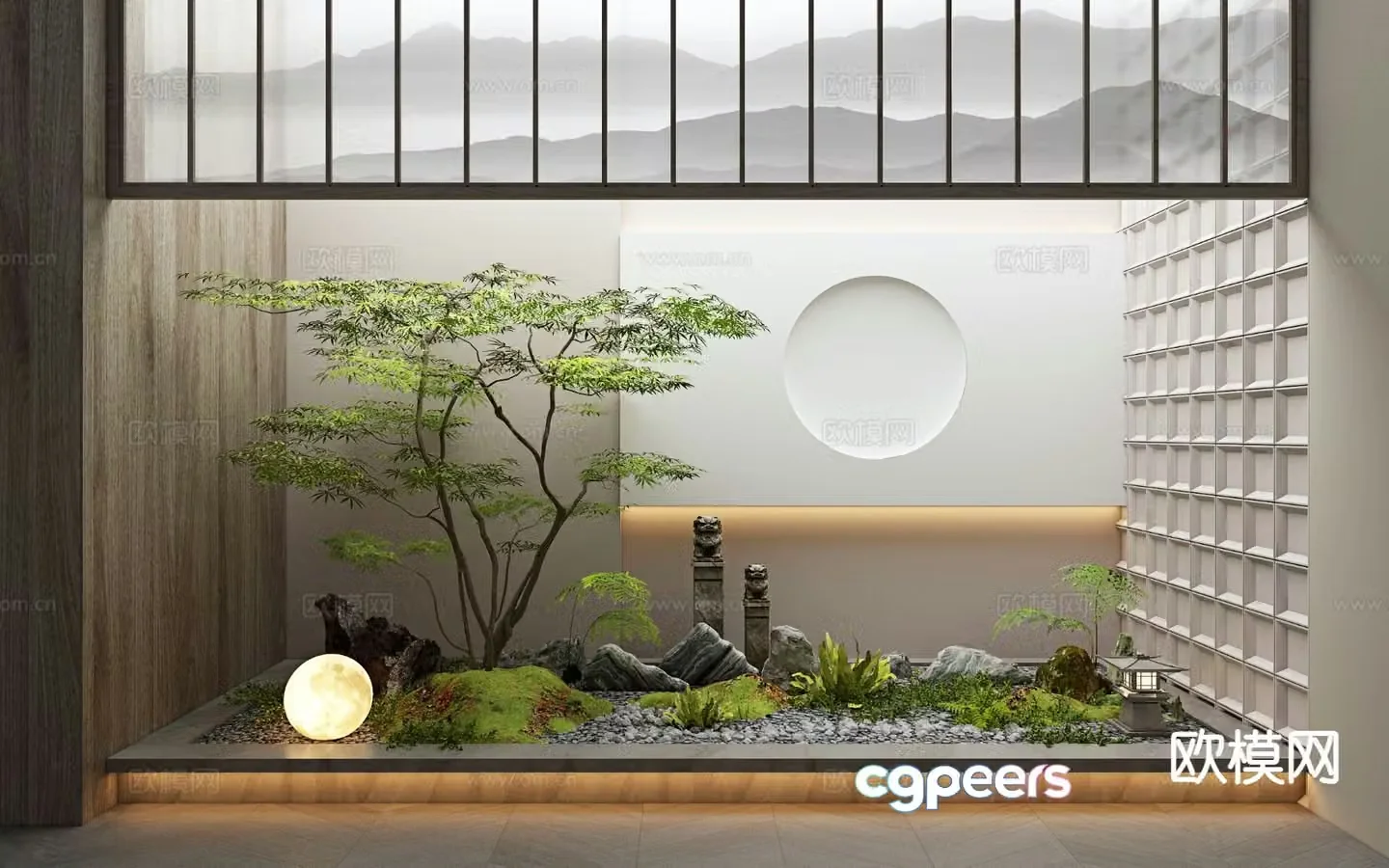 Indoor landscape plant landscaping 3d model