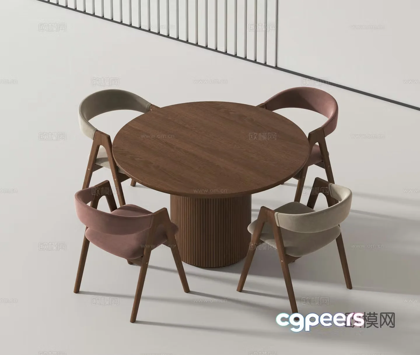 Modern casual table and chair 3d model