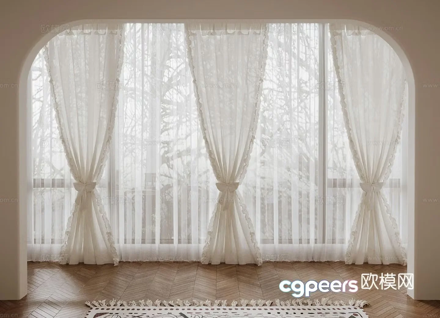Curtain French Curtain 3D Model