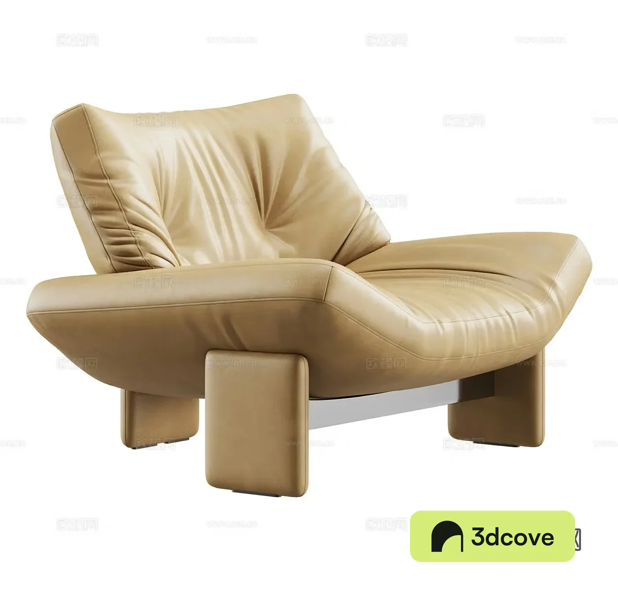 Cream style single sofa Leather single chair Leather
