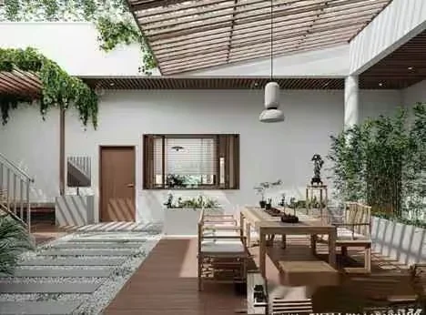 Modern Outdoor Dining Area 3D Model – 5273 – CORONA Render
