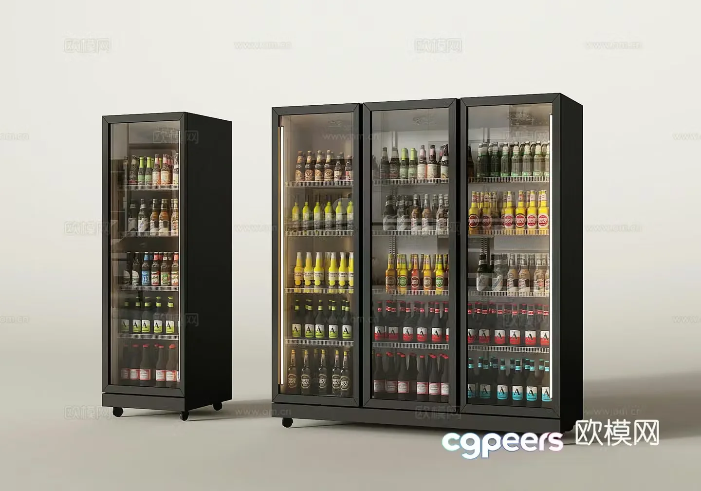 Modern freezer freezer display cabinet 3d model