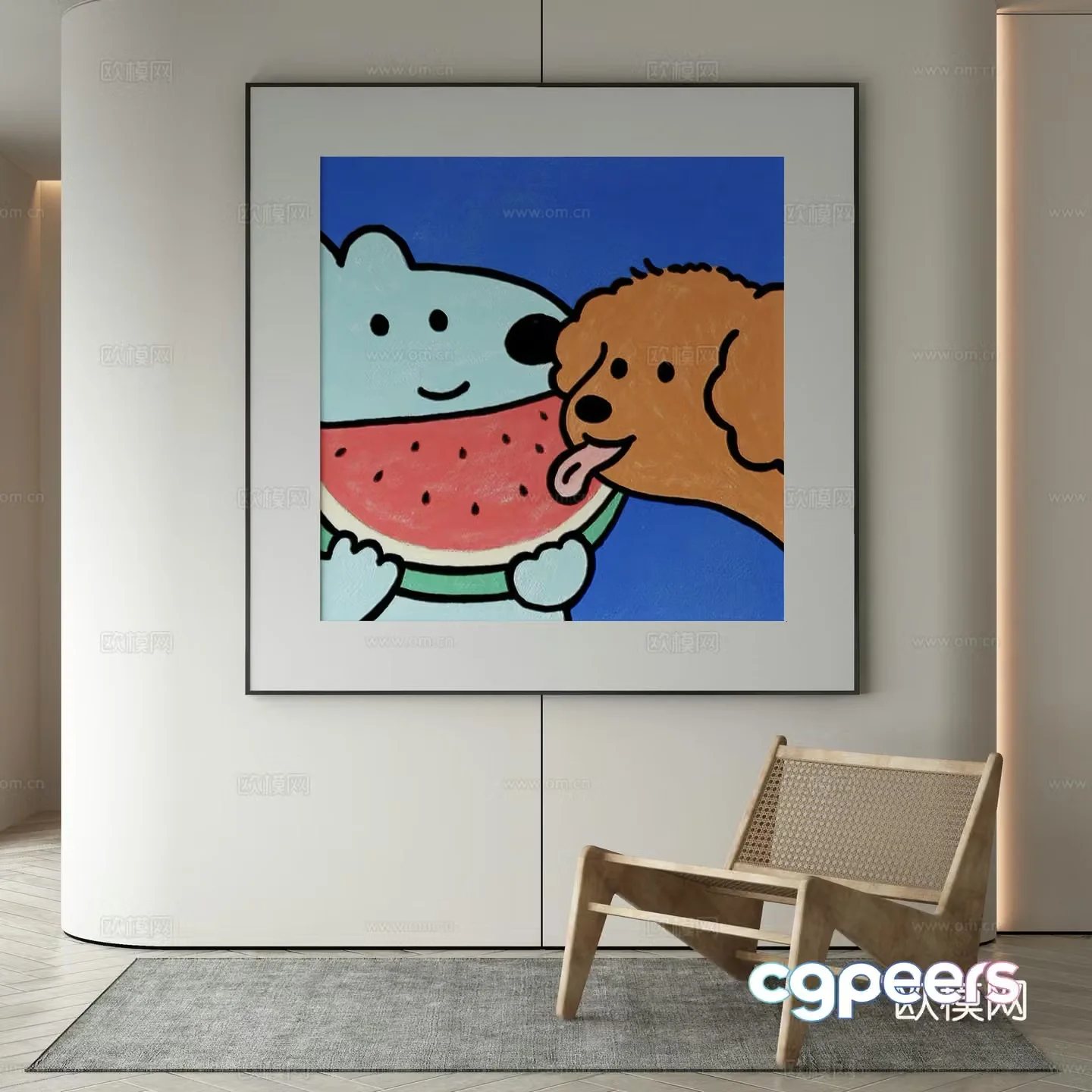Modern decorative painting 3d model