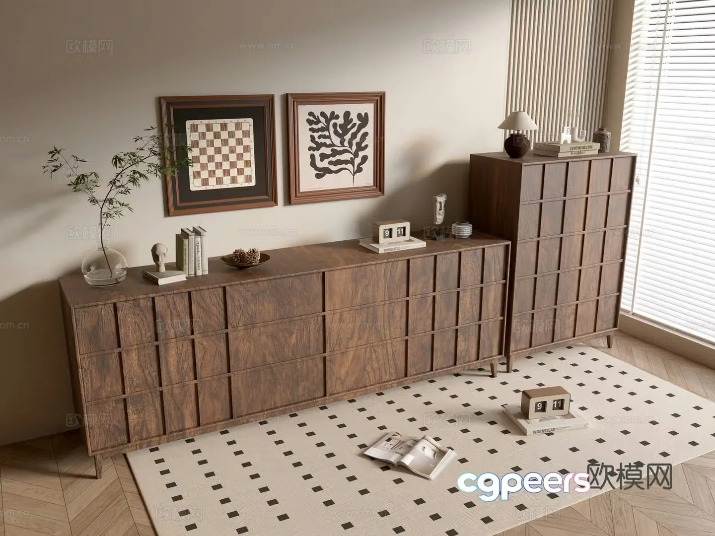 Modern wood grain cabinet minimalist wind cabinet whole cabinet sideboard cabinet balcony cabinet storage cabinet 3d model