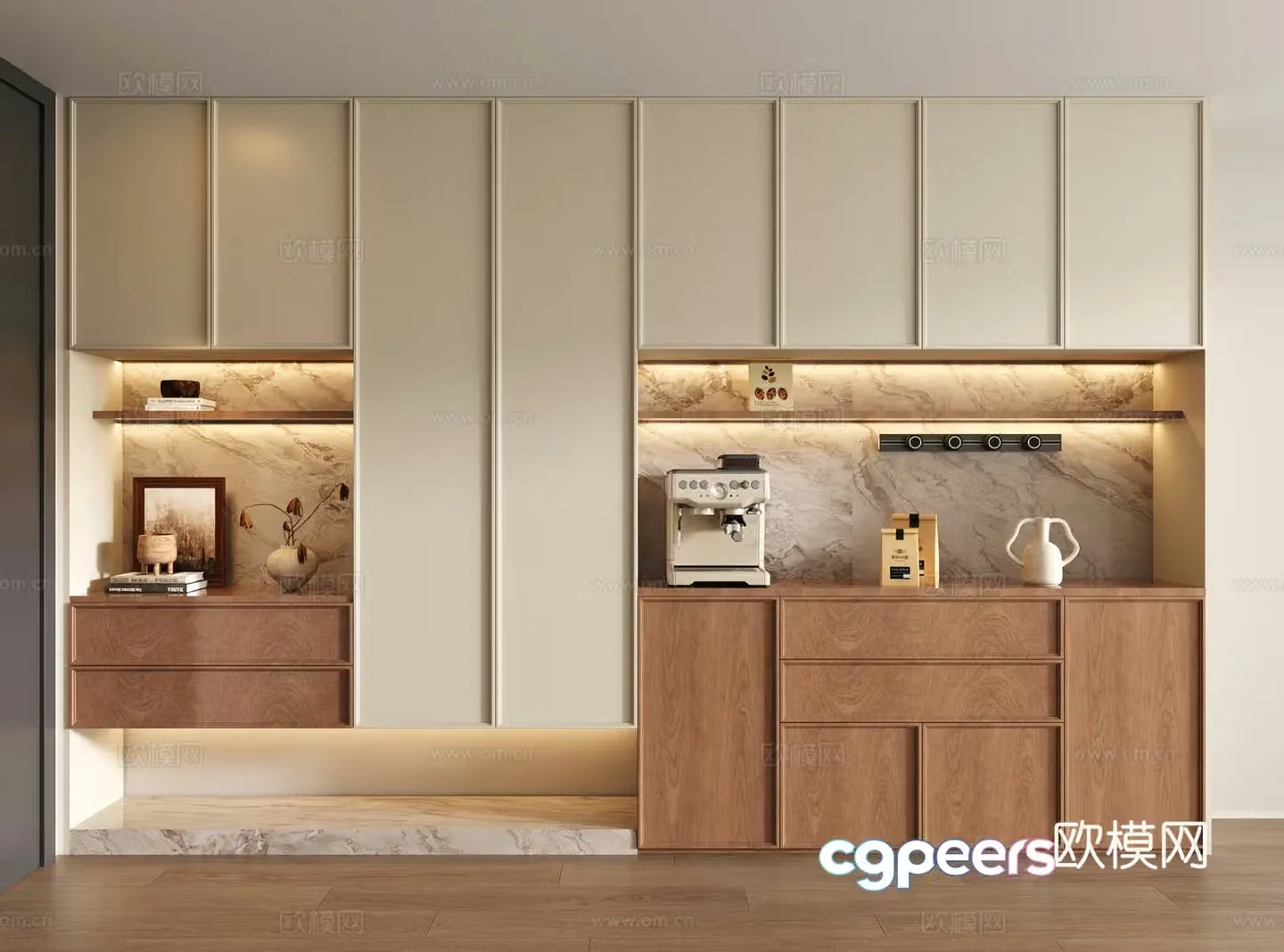 French medieval style dining side cabinet entrance shoe cabinet wine cabinet decorative cabinet 3D model