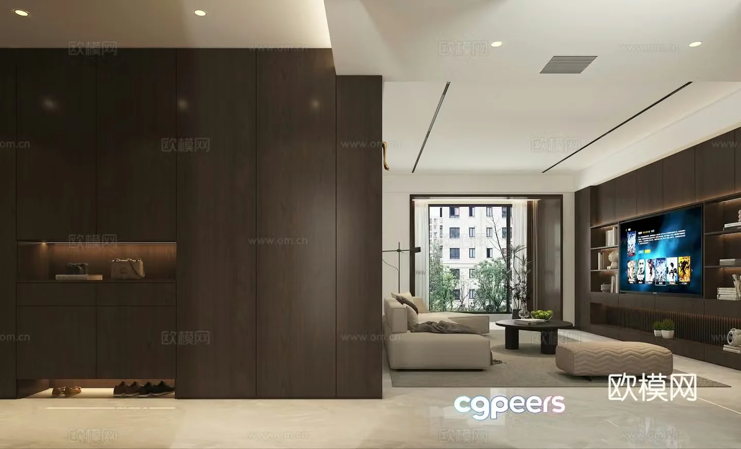 Modern shoe cabinet TV cabinet 3d model