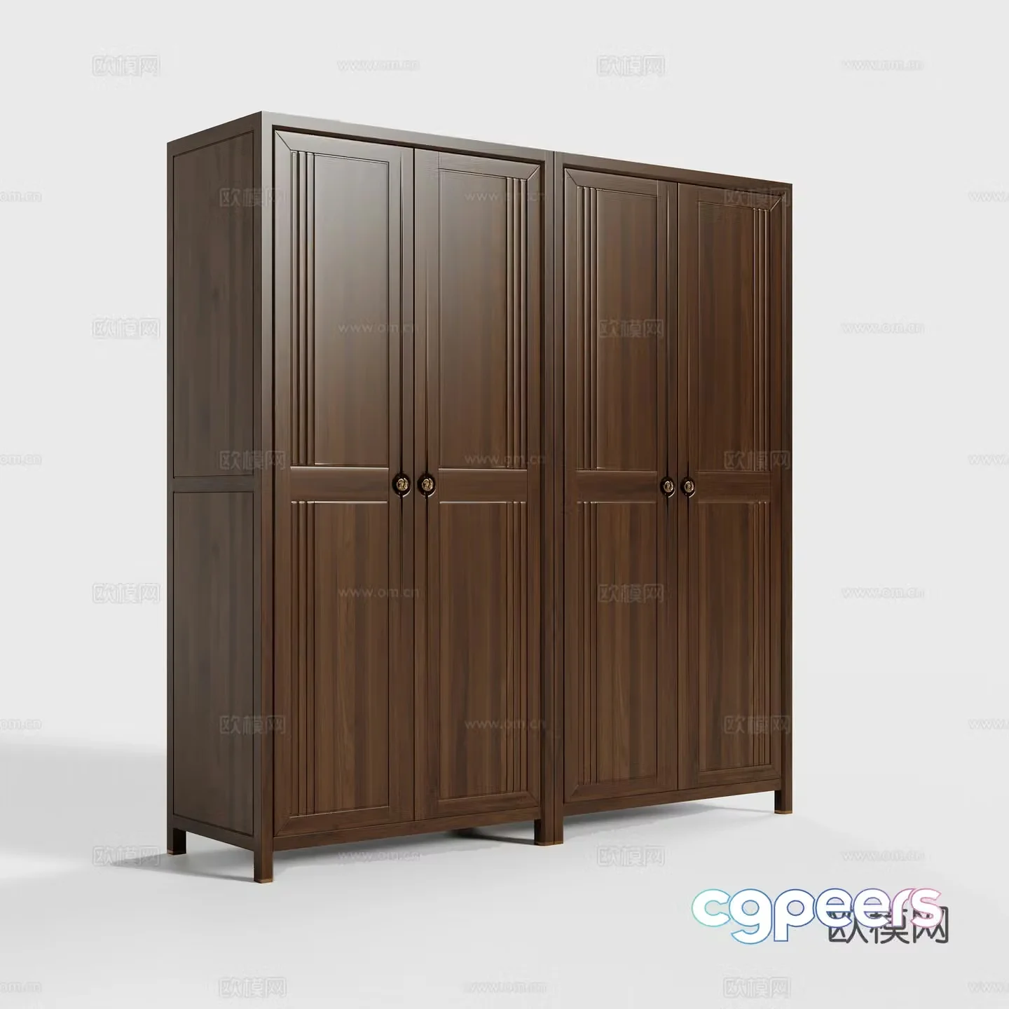 New Chinese style wardrobe finished wardrobe 3d model