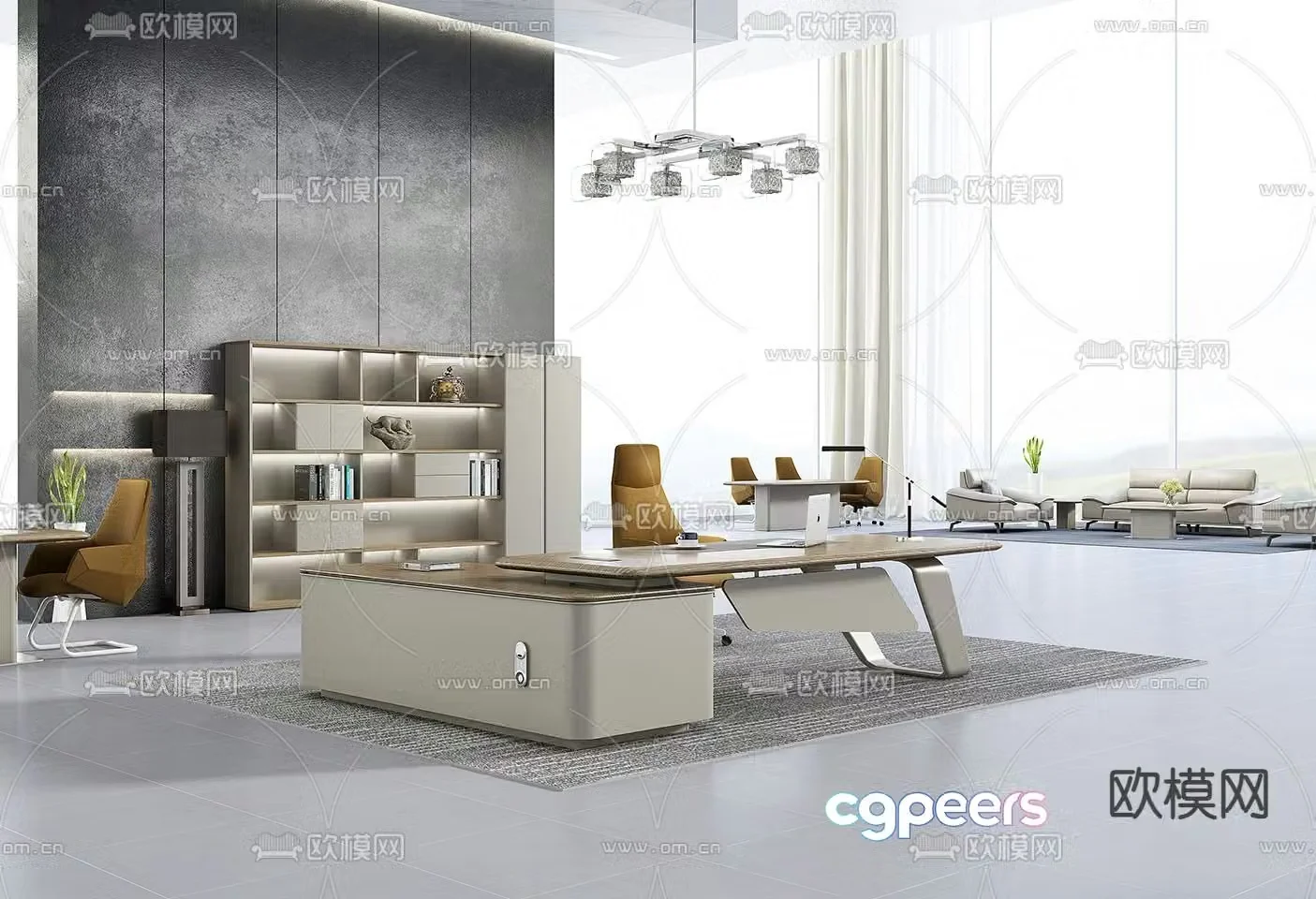desk desk file cabinet 3d model