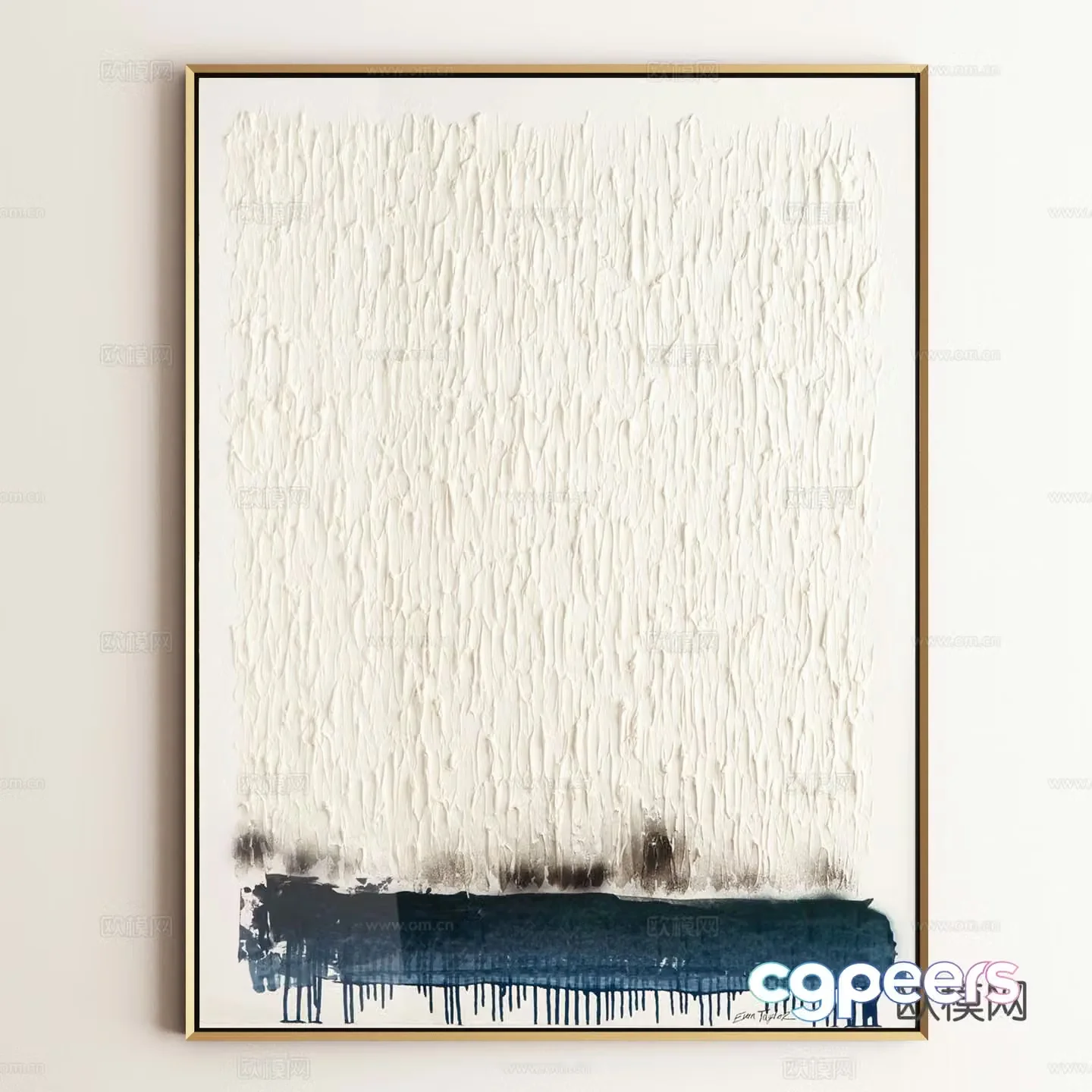Modern art hanging painting texture painting 3d model