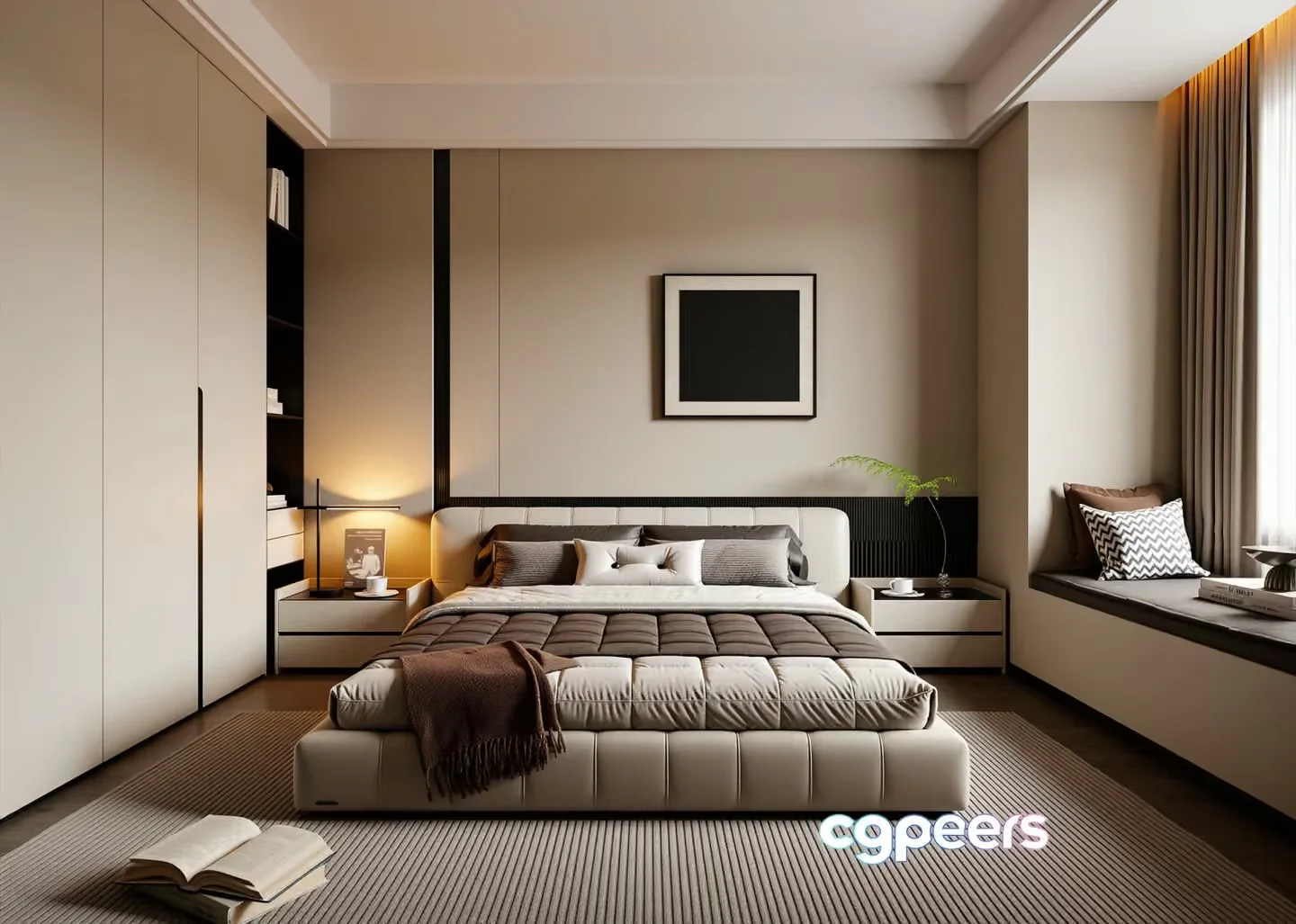 Modern Beige Bedroom 3D Model – 17771 – VRAY Render