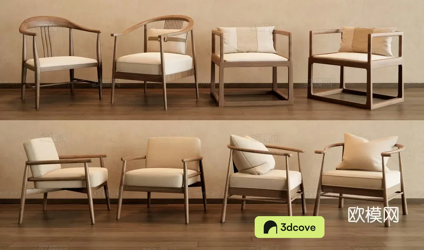 New Chinese -style casual chair circle chair tea chair