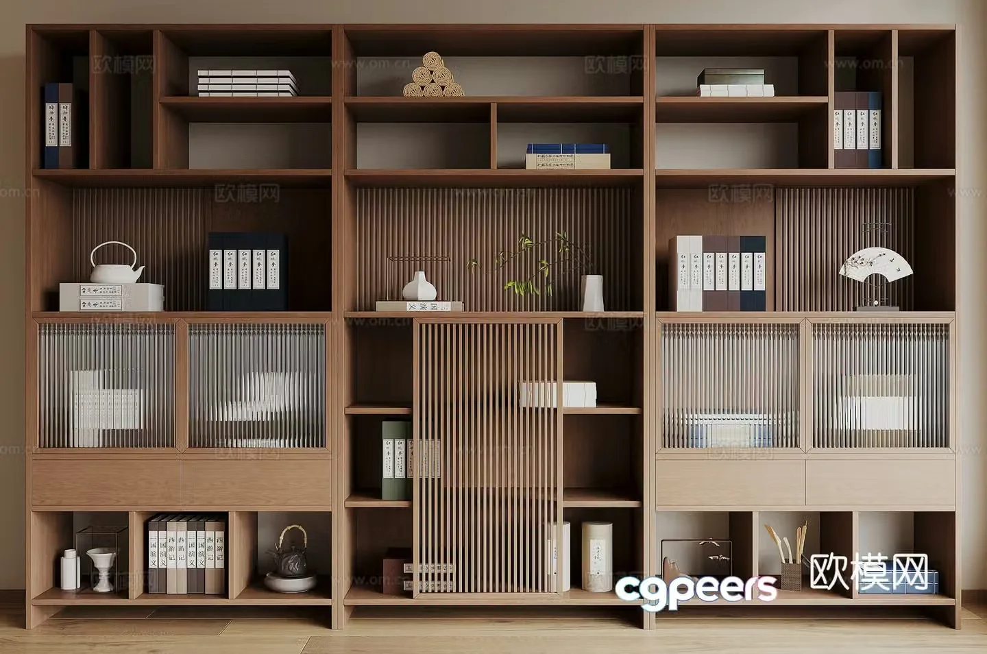 New Chinese style 3D model of Bo Gu shelf