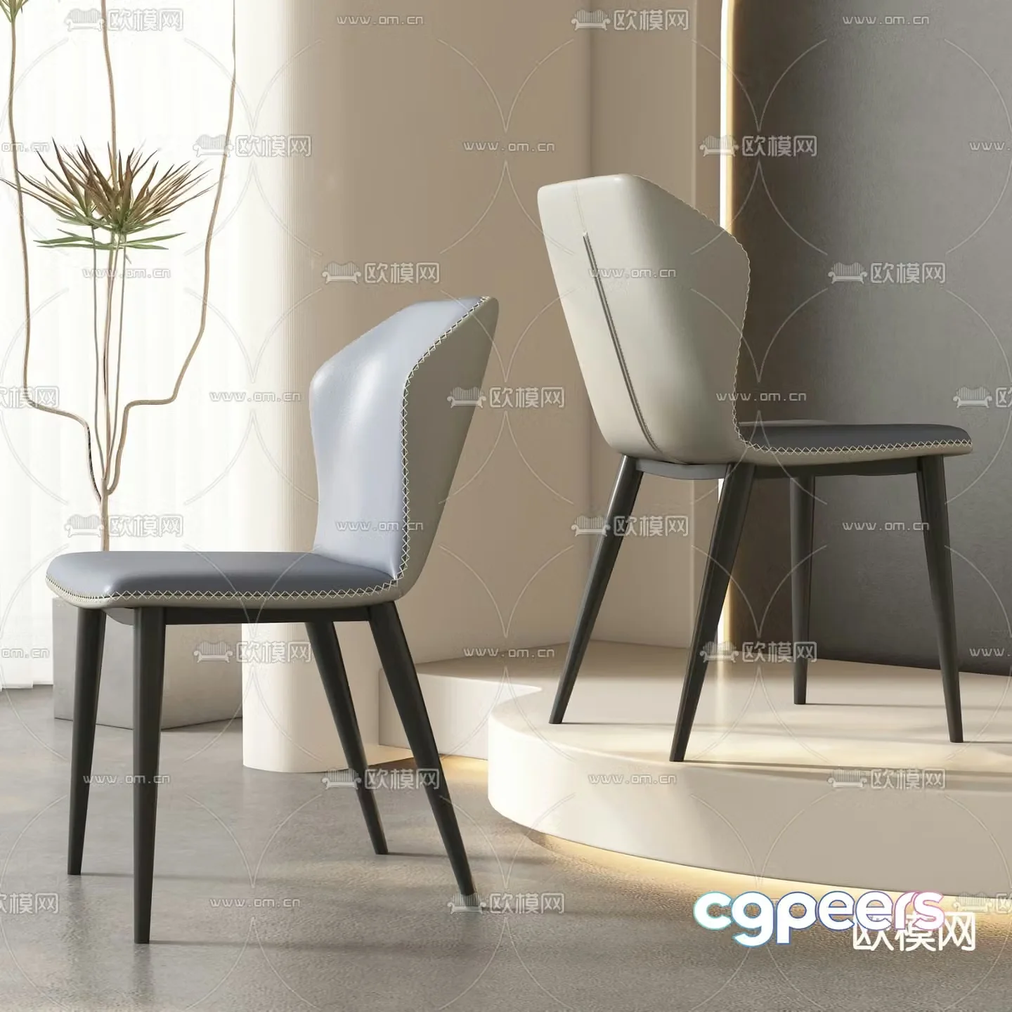 leather chair dining chair 3d model