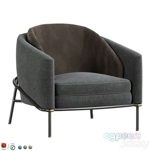 3ds Max Free – Fil noir armchair
