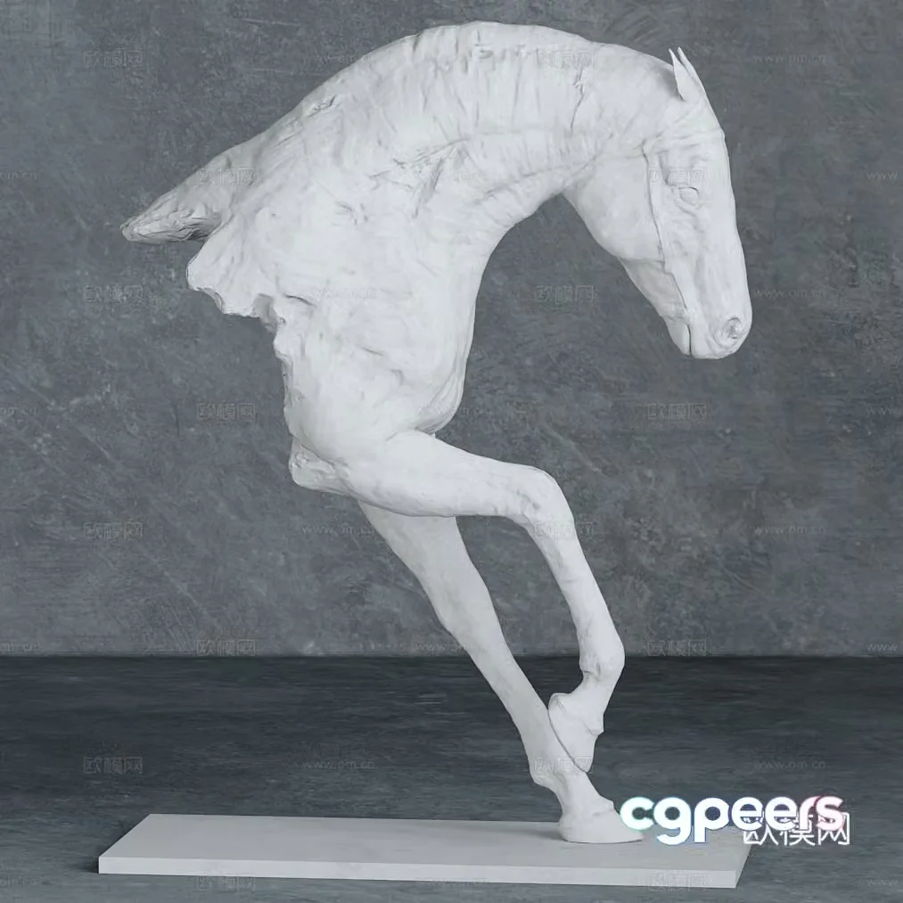 Horse head sculpture 3d model