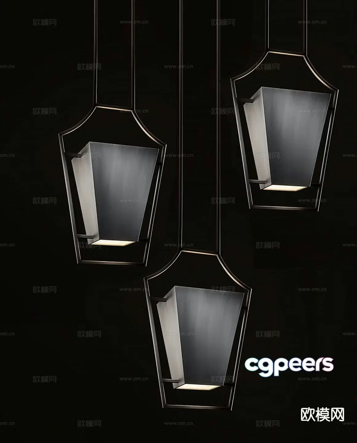 High-end gray small chandelier 3D model