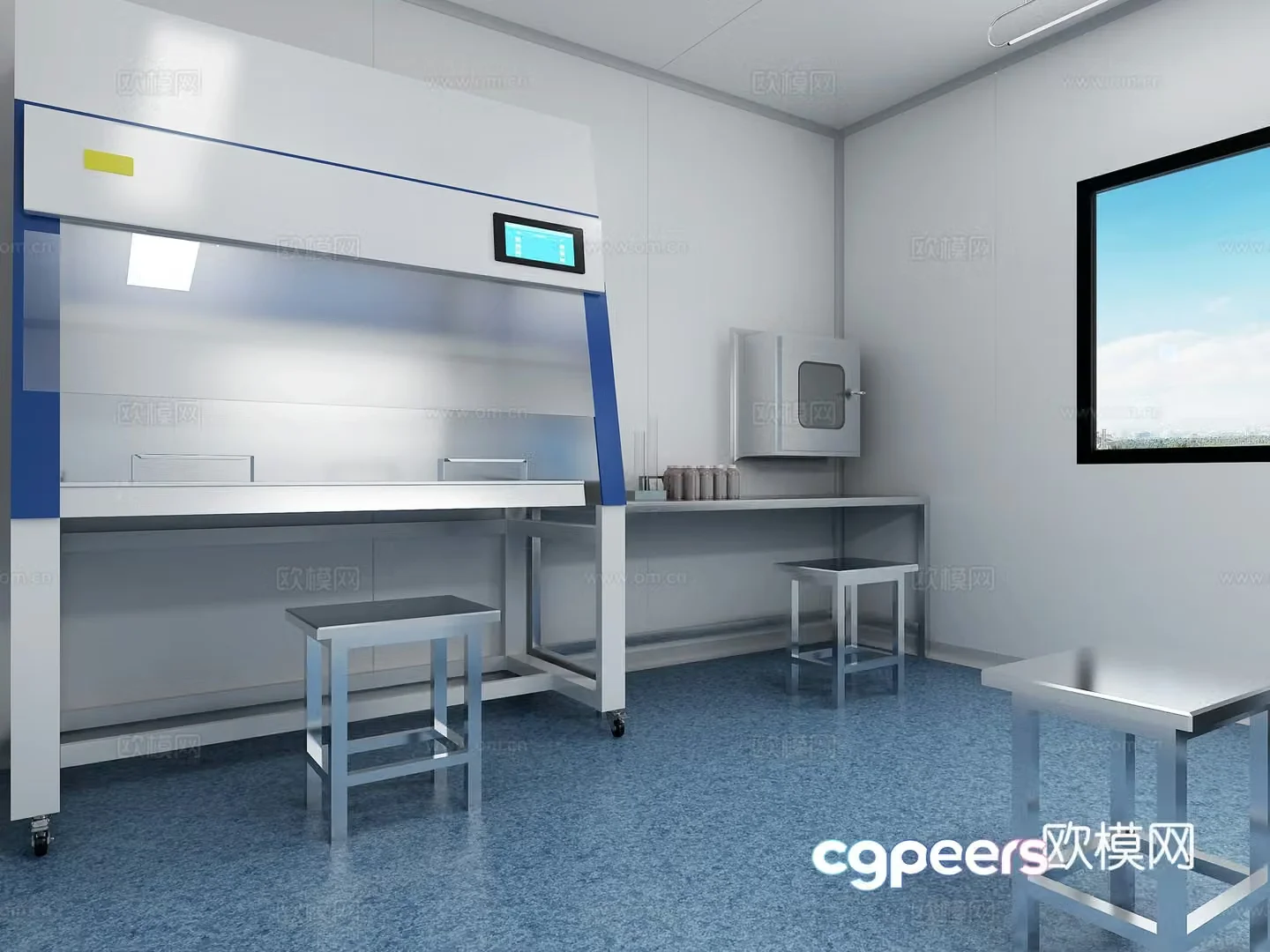 Modern PCR laboratory 3d model