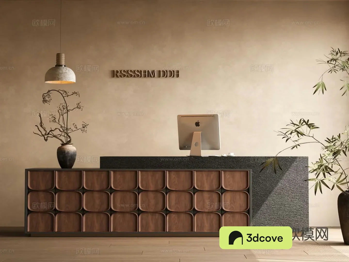 Medieval style front desk reception desk service desk