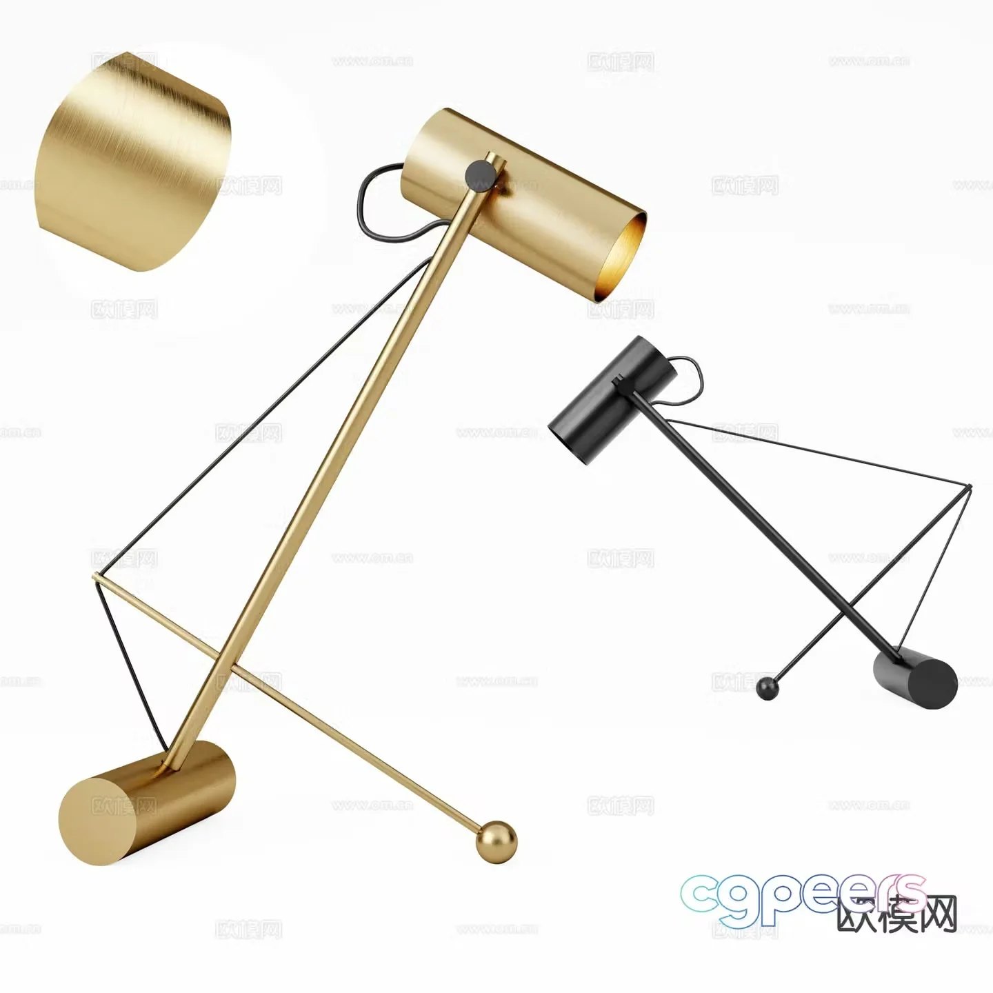 Modern metal desk lamp 3d model
