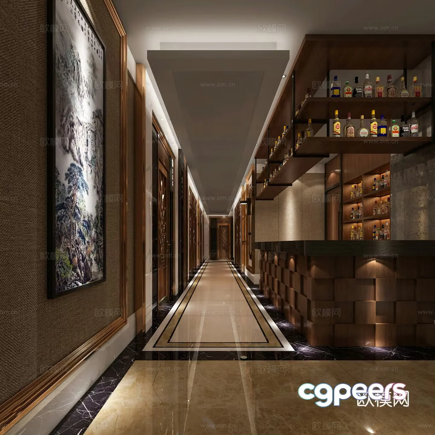 New Chinese Foot Bath Corridor Foot Bath Corridor Foot Bath Corridor Foot Bath Corridor 3D Model
