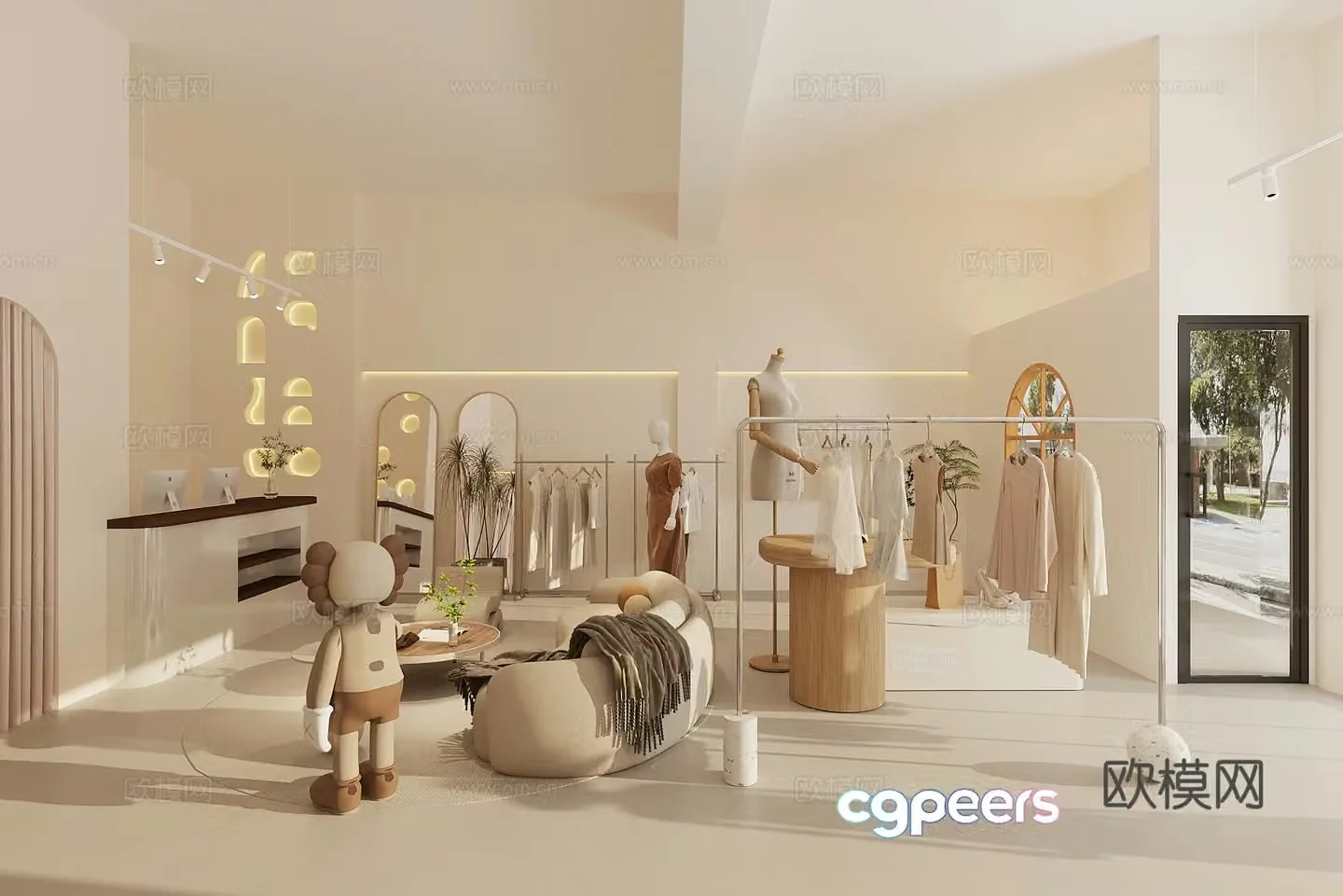 Modern clothing store Women’s clothing store Bakery store 3d model