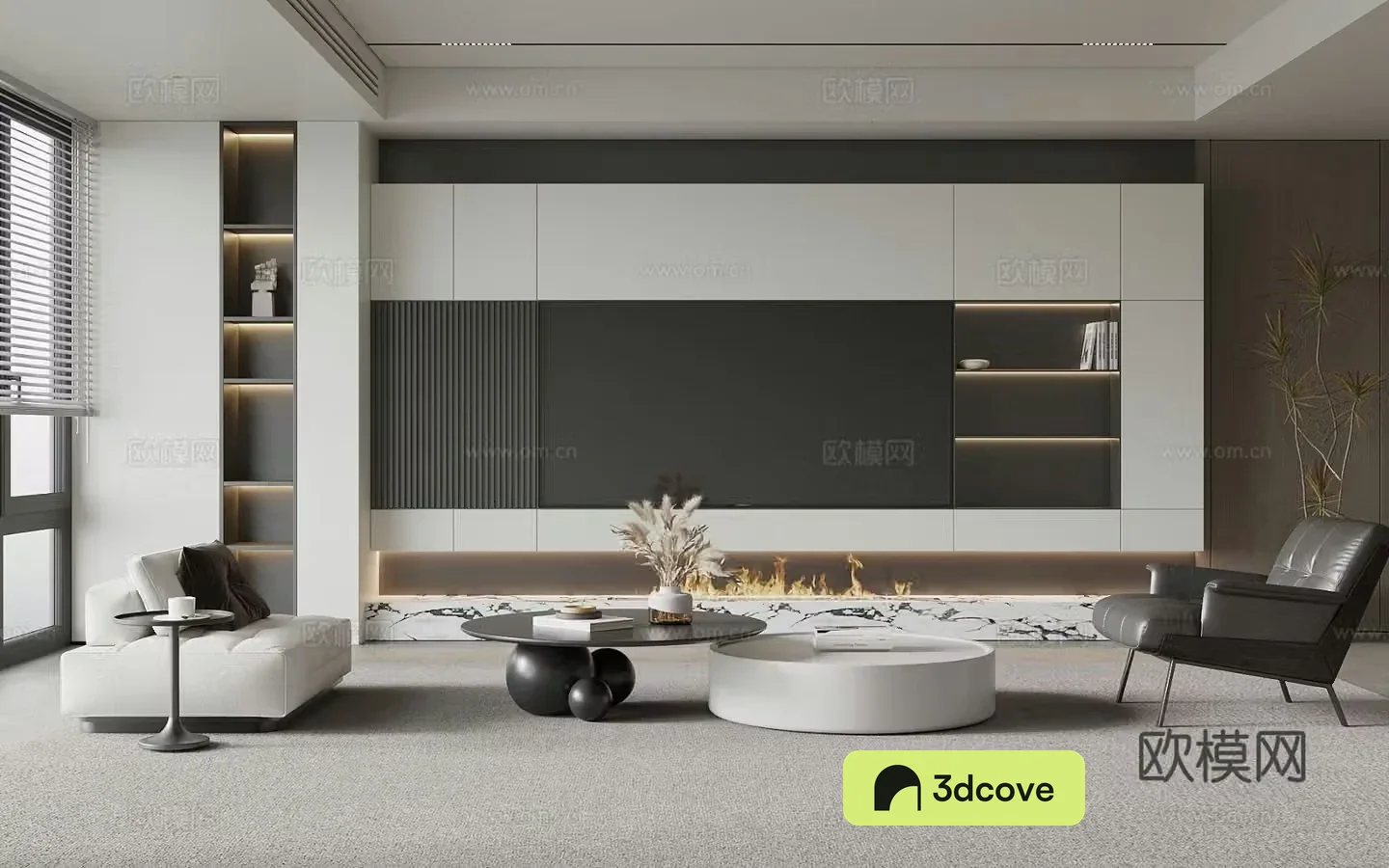 Living room Modern minimalist living room TV background wall Sofa combination