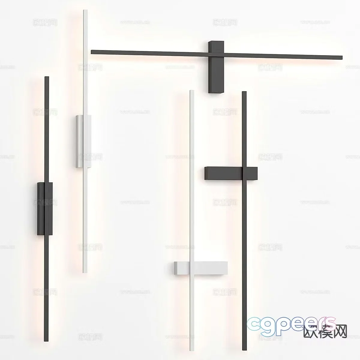 Long wall lamp 3d model