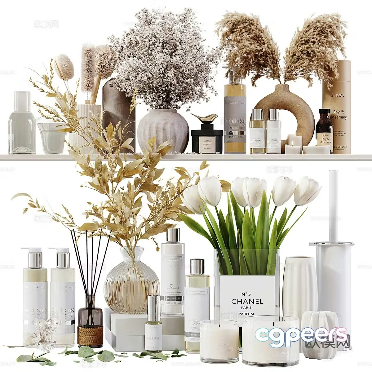 Skin care product set 3d model