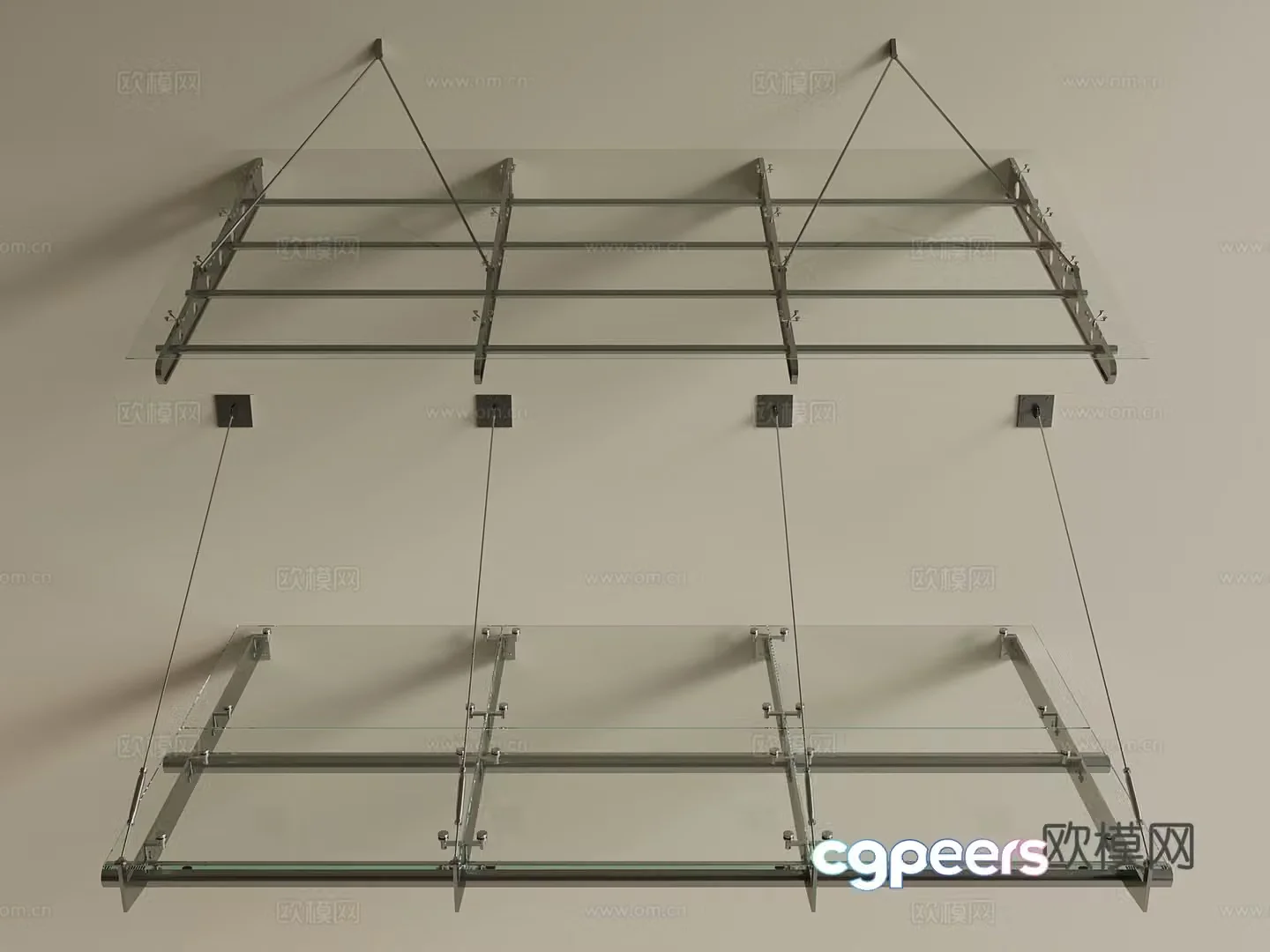 Modern New Chinese Style Awning Awning Retractable Awning Glass Awning Household 3D Model
