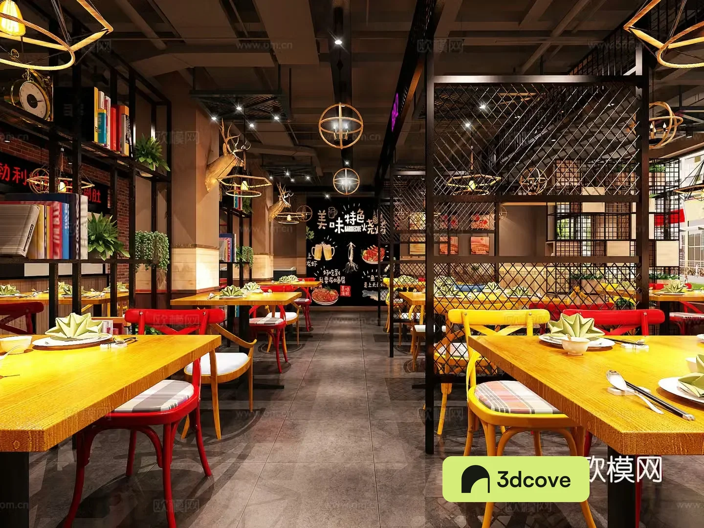 Industrial style barbecue restaurant