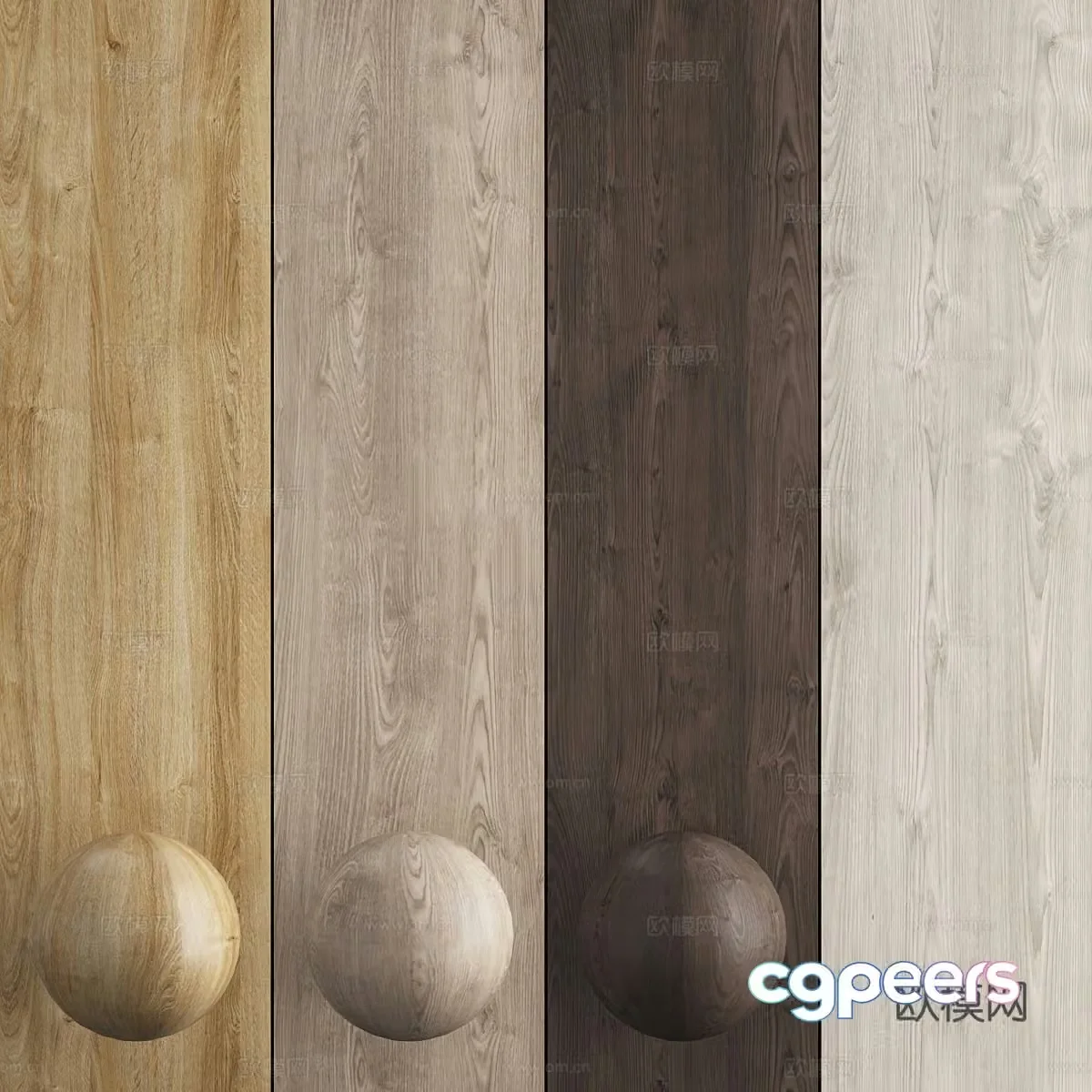 Modern wood grain board background wall wall panel 3d model