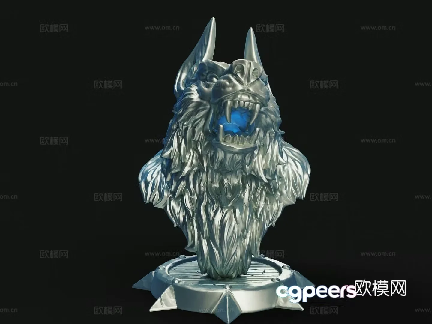 Wolf head sculpture 3d model