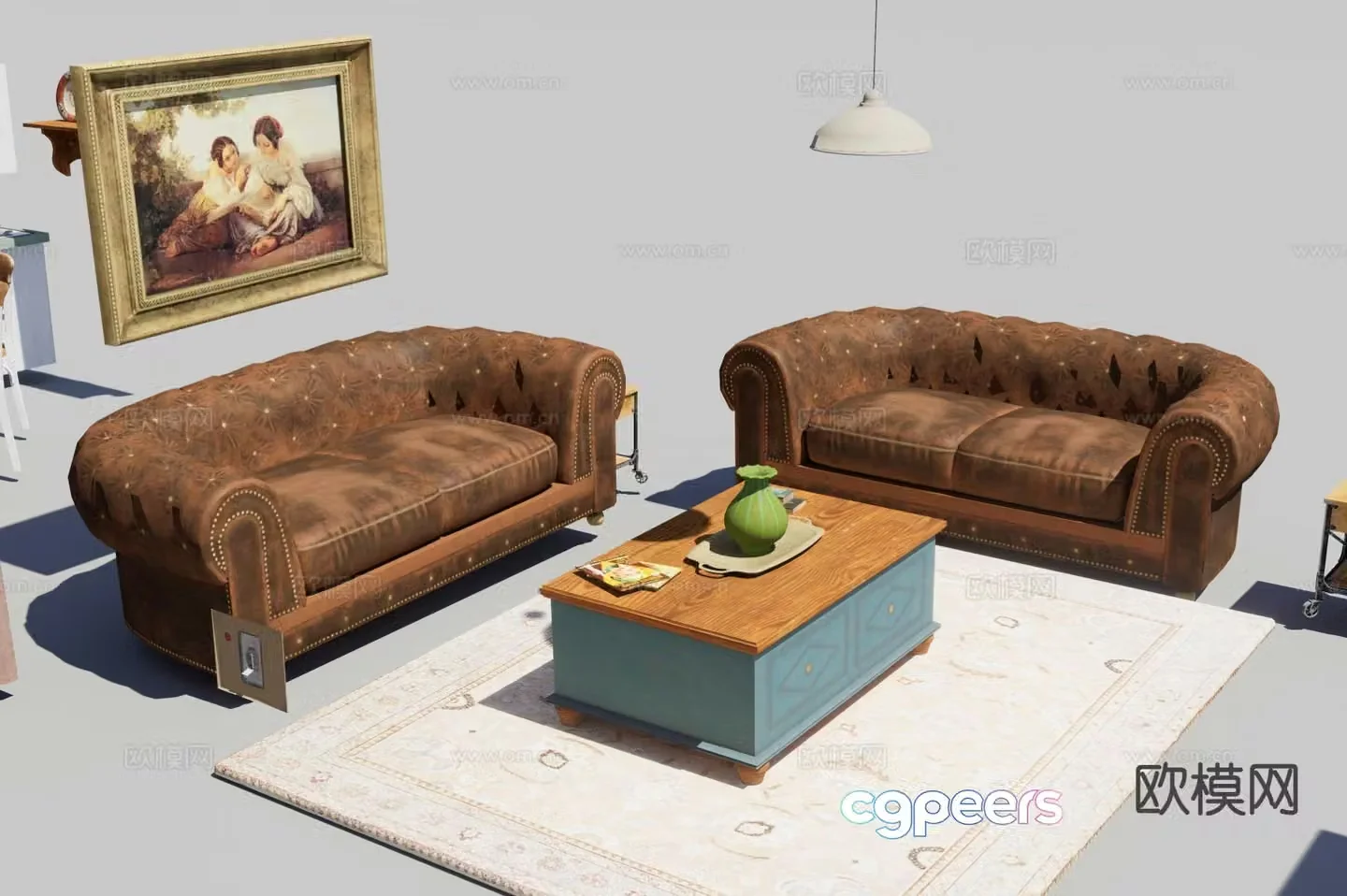 American furniture modular sofa 3d model