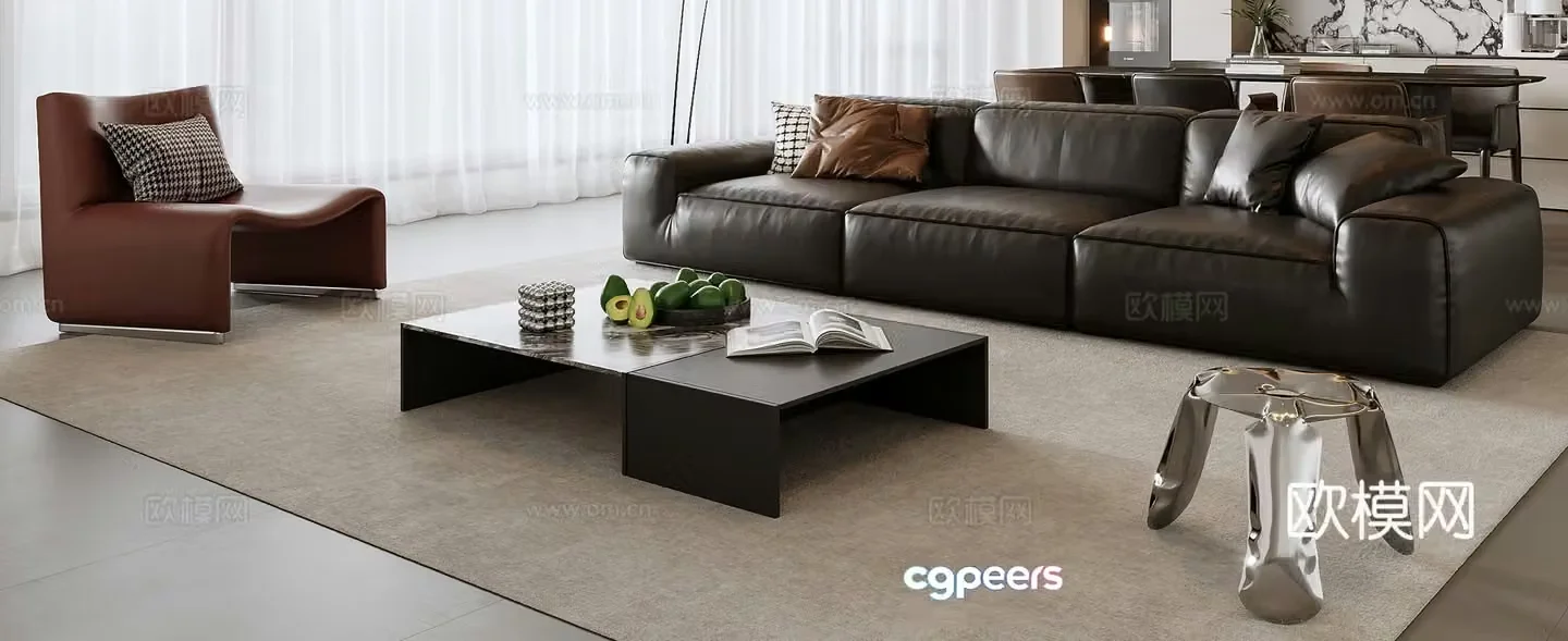 Italian sectional sofa 3d model
