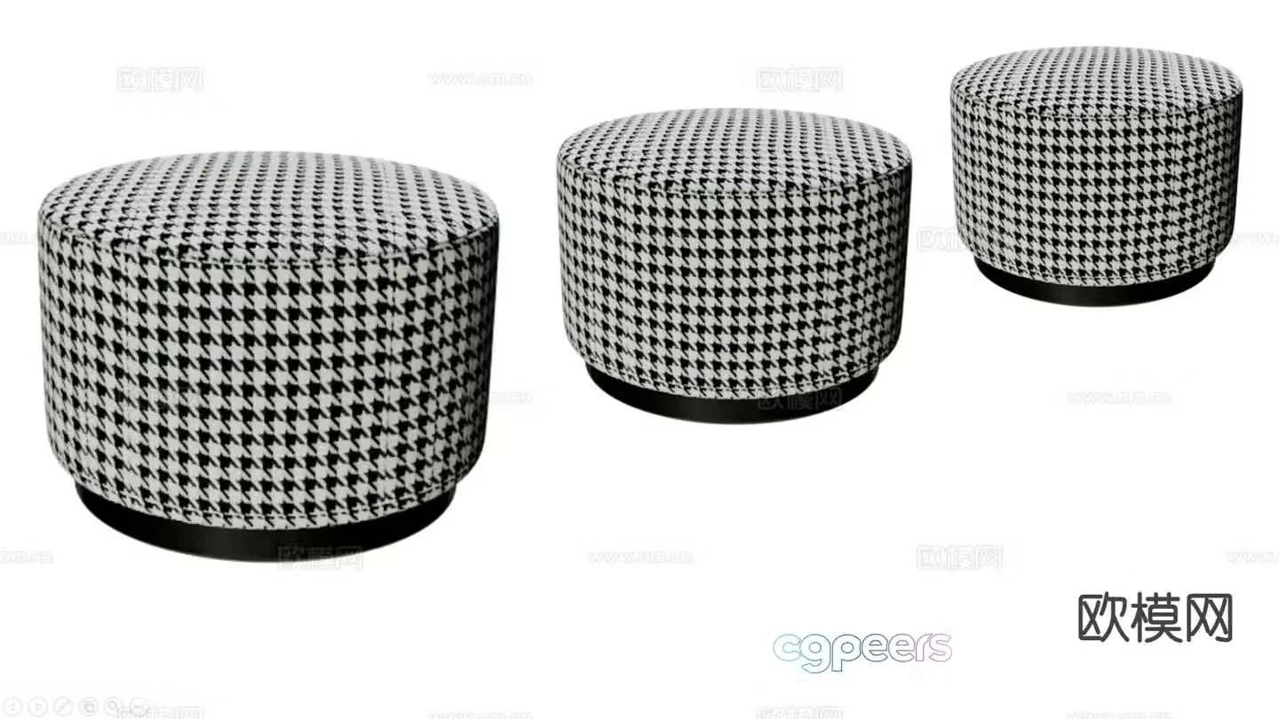 European low stool 3D model