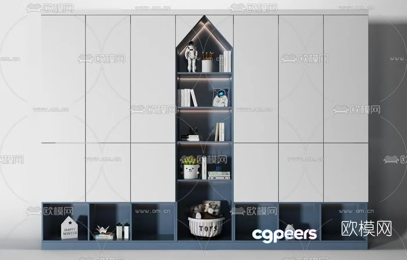 Modern multifunctional children’s cabinet 3d model