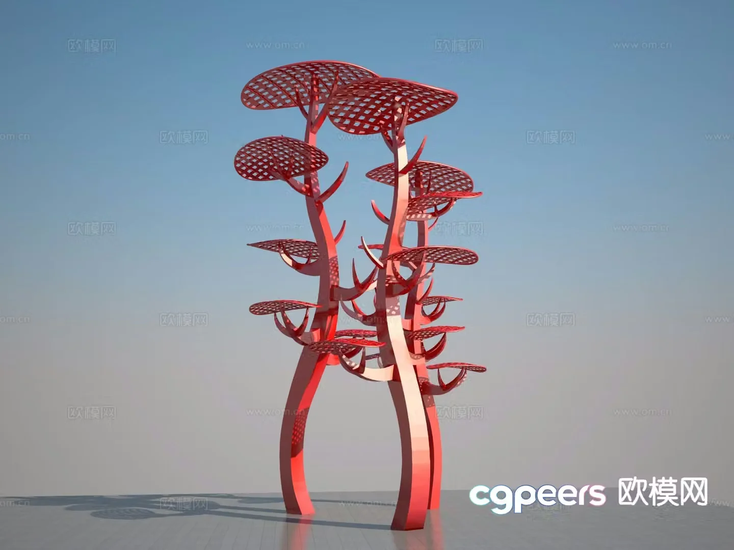 Tree of life sculpture square sculpture 3d model