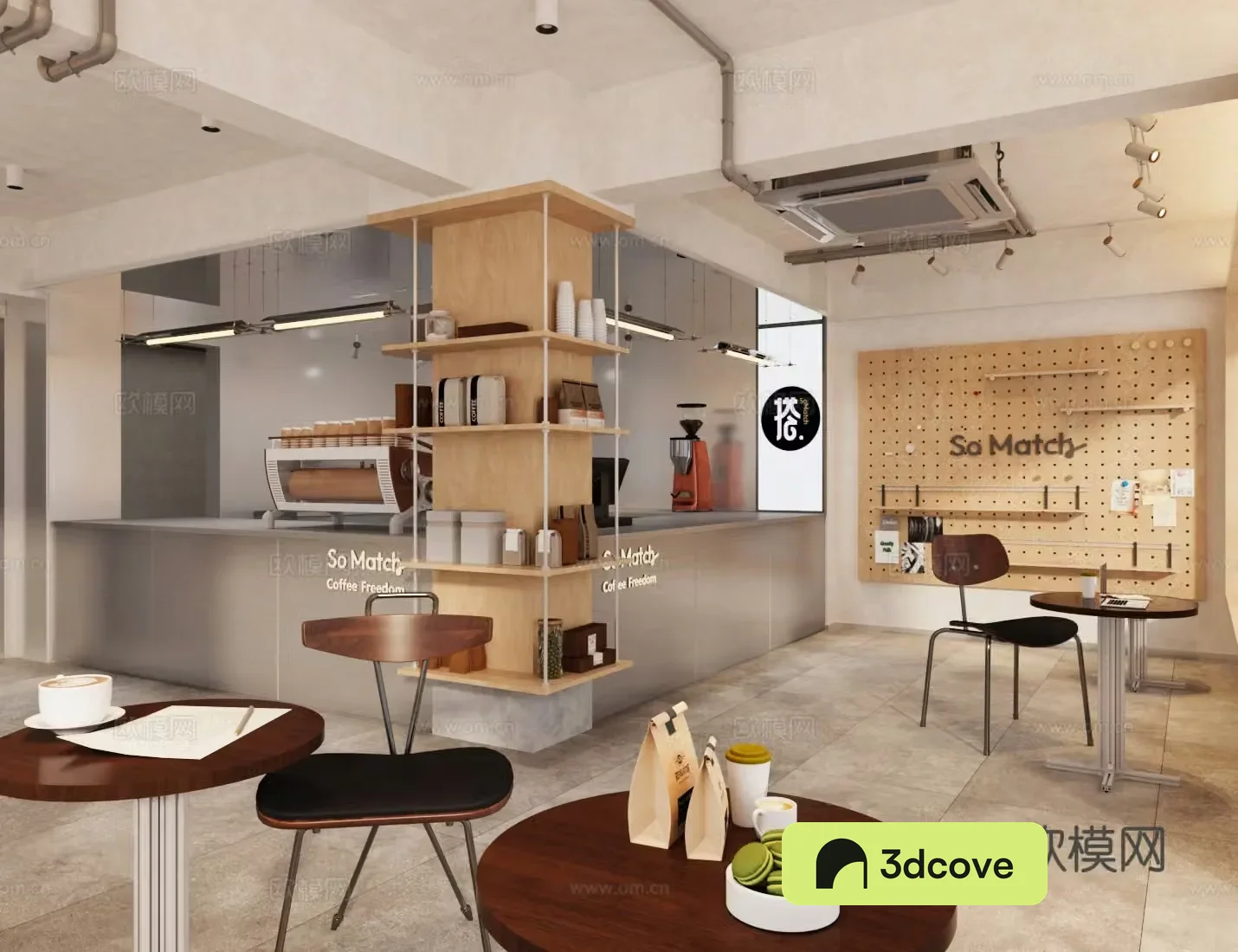Industrial style coffee shop milk tea shop