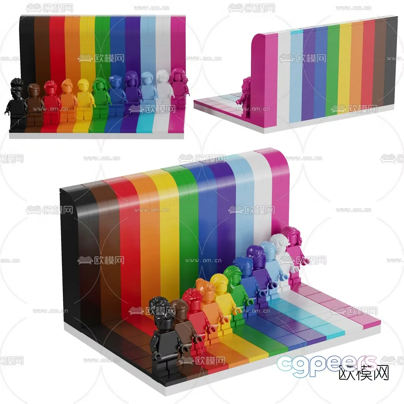 Modern children’s building block toys 3d model