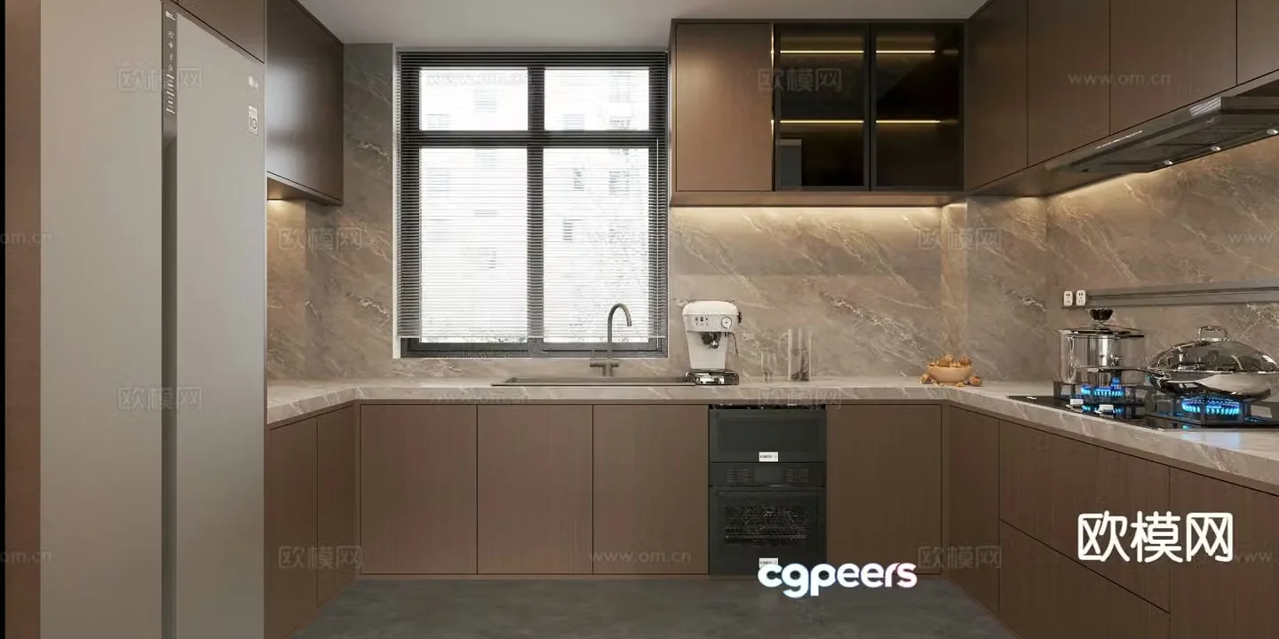 modern kitchen cabinet 3d model