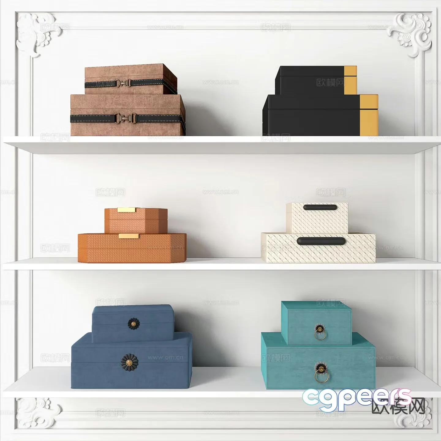 New Chinese style box jewelry box decorative box 3d model